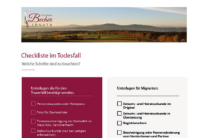 Checkliste im Todesfall-Bestattung Becher